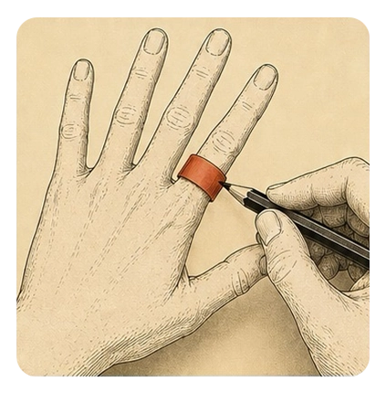 Ring Size Step 3 – Measure the length